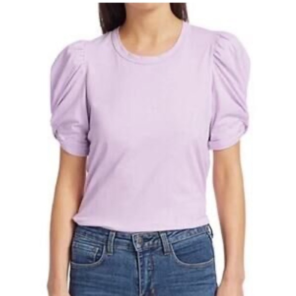 Crown & Ivy Lilac Puff Sleeve T-Shirt - Picture 1 of 7